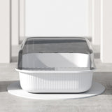 Maxbell Cat Litter Box Toilet Rabbit Deep Loo Bedpan Pet Litter Tray White