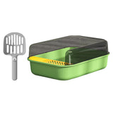 Maxbell Cat Litter Box Toilet Rabbit Deep Loo Bedpan Pet Litter Tray Grass Green