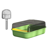 Maxbell Cat Litter Box Toilet Rabbit Deep Loo Bedpan Pet Litter Tray Grass Green