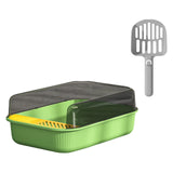 Maxbell Cat Litter Box Toilet Rabbit Deep Loo Bedpan Pet Litter Tray Grass Green