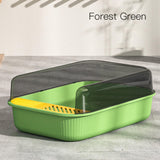 Maxbell Cat Litter Box Toilet Rabbit Deep Loo Bedpan Pet Litter Tray Grass Green