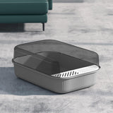 Maxbell Cat Litter Box Toilet Rabbit Deep Loo Bedpan Pet Litter Tray Gray