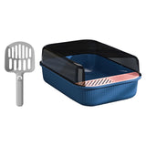 Maxbell Cat Litter Box Toilet Rabbit Deep Loo Bedpan Pet Litter Tray Deep Blue
