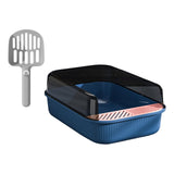 Maxbell Cat Litter Box Toilet Rabbit Deep Loo Bedpan Pet Litter Tray Deep Blue