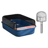 Maxbell Cat Litter Box Toilet Rabbit Deep Loo Bedpan Pet Litter Tray Deep Blue