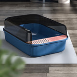 Maxbell Cat Litter Box Toilet Rabbit Deep Loo Bedpan Pet Litter Tray Deep Blue