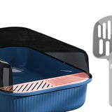 Maxbell Cat Litter Box Toilet Rabbit Deep Loo Bedpan Pet Litter Tray Deep Blue
