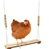 Maxbell Wooden Chicken Swing Chicken Toys Exercise Toy for Finches Bird Poultry