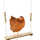 Maxbell Wooden Chicken Swing Chicken Toys Exercise Toy for Finches Bird Poultry