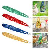Maxbell Chicken Vegetable String Bag Fruit Treat Feeder with Hook for Goose Poultry blue