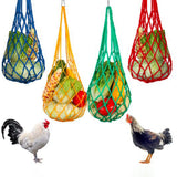 Maxbell Chicken Vegetable String Bag Fruit Treat Feeder with Hook for Goose Poultry blue