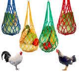 Maxbell Chicken Vegetable String Bag Fruit Treat Feeder with Hook for Goose Poultry yellow