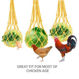 Maxbell Chicken Vegetable String Bag Fruit Treat Feeder with Hook for Goose Poultry yellow