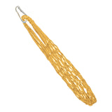 Maxbell Chicken Vegetable String Bag Fruit Treat Feeder with Hook for Goose Poultry yellow