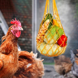Maxbell Chicken Vegetable String Bag Fruit Treat Feeder with Hook for Goose Poultry yellow