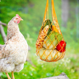 Maxbell Chicken Vegetable String Bag Fruit Treat Feeder with Hook for Goose Poultry yellow