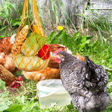 Maxbell Chicken Vegetable String Bag Fruit Treat Feeder with Hook for Goose Poultry yellow