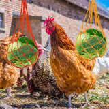Maxbell Chicken Vegetable String Bag Fruit Treat Feeder with Hook for Goose Poultry red