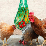 Maxbell Chicken Vegetable String Bag Fruit Treat Feeder with Hook for Goose Poultry green