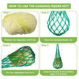Maxbell Chicken Vegetable String Bag Fruit Treat Feeder with Hook for Goose Poultry green