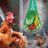 Maxbell Chicken Vegetable String Bag Fruit Treat Feeder with Hook for Goose Poultry green