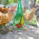 Maxbell Chicken Vegetable String Bag Fruit Treat Feeder with Hook for Goose Poultry green