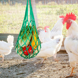 Maxbell Chicken Vegetable String Bag Fruit Treat Feeder with Hook for Goose Poultry green
