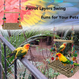 Maxbell Bird Wooden Perch Stand Swing Parrot Pet Budgie Cage Hanging Toy