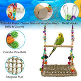 Maxbell Bird Wooden Perch Stand Swing Parrot Pet Budgie Cage Hanging Toy