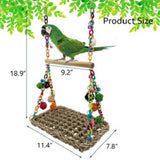 Maxbell Bird Wooden Perch Stand Swing Parrot Pet Budgie Cage Hanging Toy