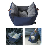 Maxbell Portable Dog Car Seat Booster Seat Small Medium Dogs Pet Carrier Outdoor Navy Blue