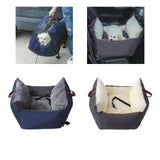 Maxbell Portable Dog Car Seat Booster Seat Small Medium Dogs Pet Carrier Outdoor Navy Blue