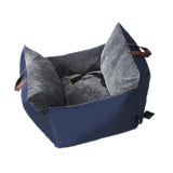 Maxbell Portable Dog Car Seat Booster Seat Small Medium Dogs Pet Carrier Outdoor Navy Blue