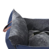 Maxbell Portable Dog Car Seat Booster Seat Small Medium Dogs Pet Carrier Outdoor Navy Blue