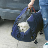 Maxbell Portable Dog Car Seat Booster Seat Small Medium Dogs Pet Carrier Outdoor Navy Blue