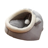 Maxbell Large Cat Beds with Ball Cushion Basket Warm Portable for Kitten Gray Cat Ears M