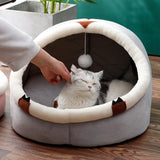 Maxbell Large Cat Beds with Ball Cushion Basket Warm Portable for Kitten Sloth M