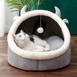 Maxbell Large Cat Beds with Ball Cushion Basket Warm Portable for Kitten Cattle M