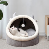 Maxbell Large Cat Beds with Ball Cushion Basket Warm Portable for Kitten Cattle M