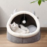 Maxbell Large Cat Beds with Ball Cushion Basket Warm Portable for Kitten Cattle M