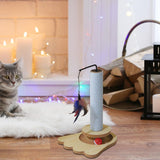 Maxbell Cat Scratching Post Kitten Interactive Toy Turntable Ball Grind Claw Cat Toy Single Feather Tease
