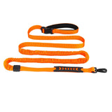 Maxbell Hands Free Leash Waist Pet Leash Shock Absorbing for Running Dog Chain Orange
