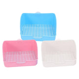Maxbell Rabbit Litter Box Pet Pan with Grid Toilet Potty for Rabbit Chinchilla Cage Pink
