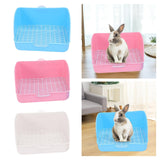 Maxbell Rabbit Litter Box Pet Pan with Grid Toilet Potty for Rabbit Chinchilla Cage Pink