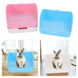 Maxbell Rabbit Litter Box Pet Pan with Grid Toilet Potty for Rabbit Chinchilla Cage Pink