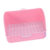 Maxbell Rabbit Litter Box Pet Pan with Grid Toilet Potty for Rabbit Chinchilla Cage Pink