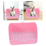 Maxbell Rabbit Litter Box Pet Pan with Grid Toilet Potty for Rabbit Chinchilla Cage Pink