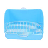 Maxbell Rabbit Litter Box Pet Pan with Grid Toilet Potty for Rabbit Chinchilla Cage Blue