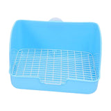 Maxbell Rabbit Litter Box Pet Pan with Grid Toilet Potty for Rabbit Chinchilla Cage Blue