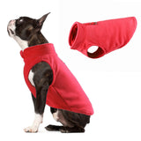 Maxbell Dog Fleece Vest Dog Cold Weather Jacket Puppy Clothing Outdoor Soft Pullover Red